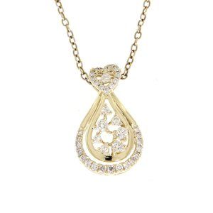 Real Diamond Fancy Unique Pendant Yellow Gold